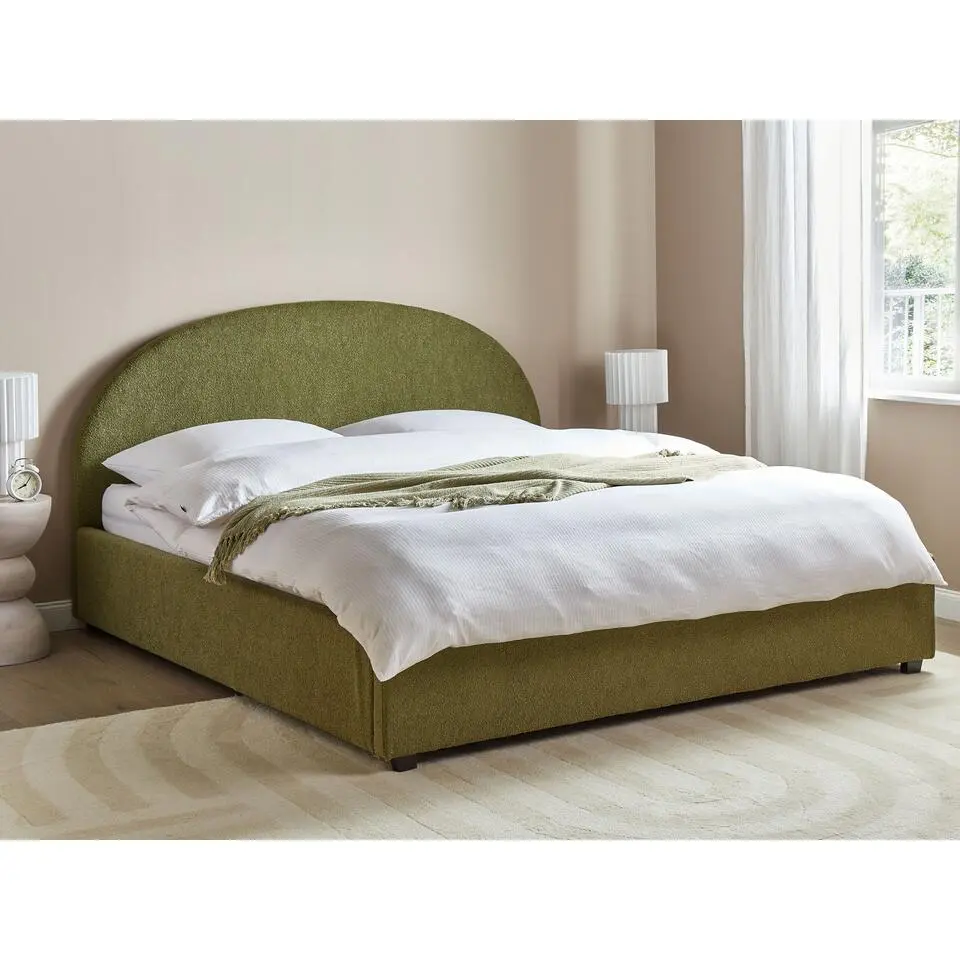 VAUCLUSE - Bed met opbergruimte - Olijfgroen - 180 x 200 cm - Bouclé