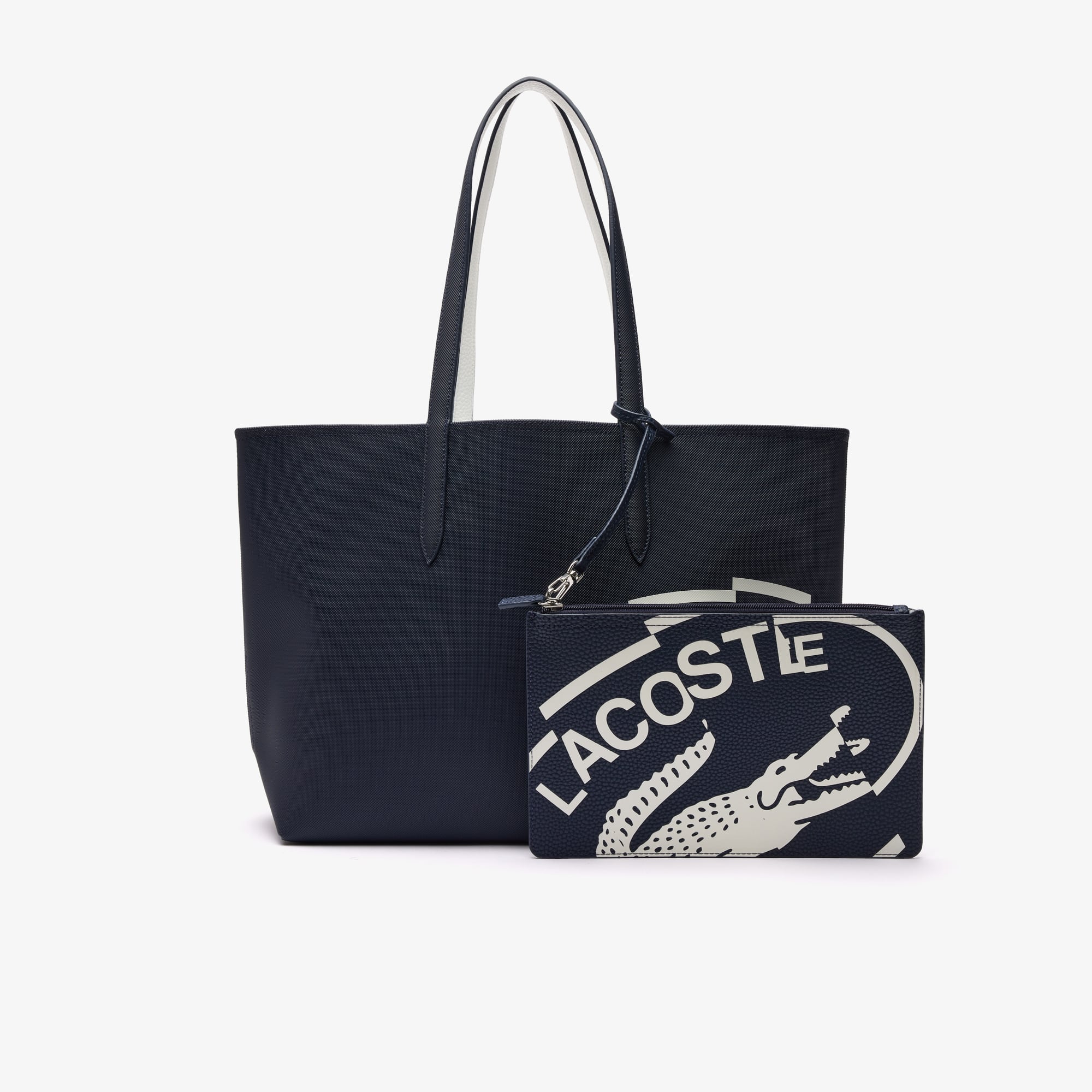 Sac cabas Anna imprimé et réversible en toile enduite Sacs à main & Cabas - Bleu - Lacoste - Femme