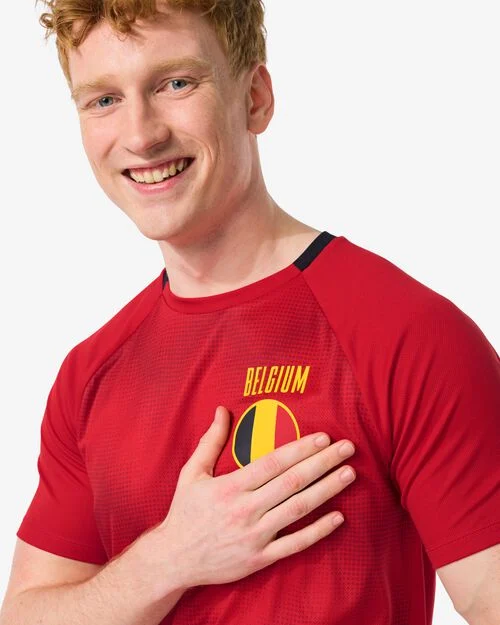 t-shirt de sport adultes Belgique rouge