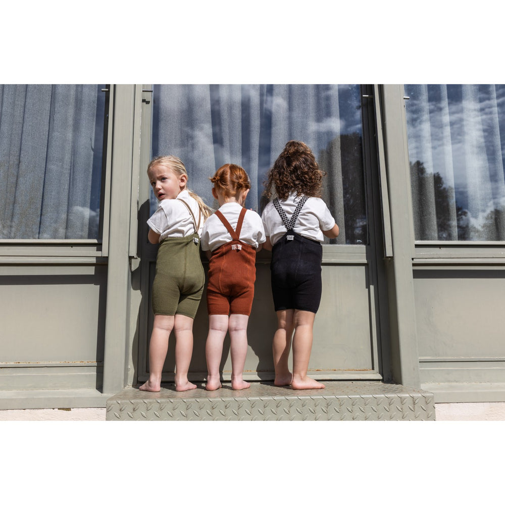 Køb Silly Silas Olive Striped Shorty Tights Med Seler