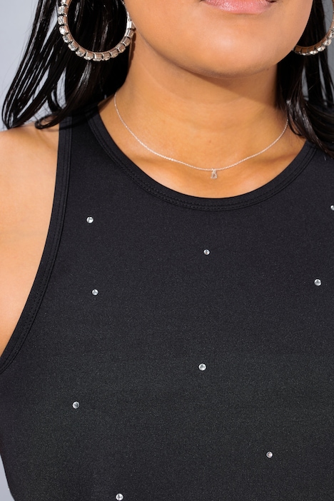 Crop-Top, Slim Shape, Glitzersteinchen