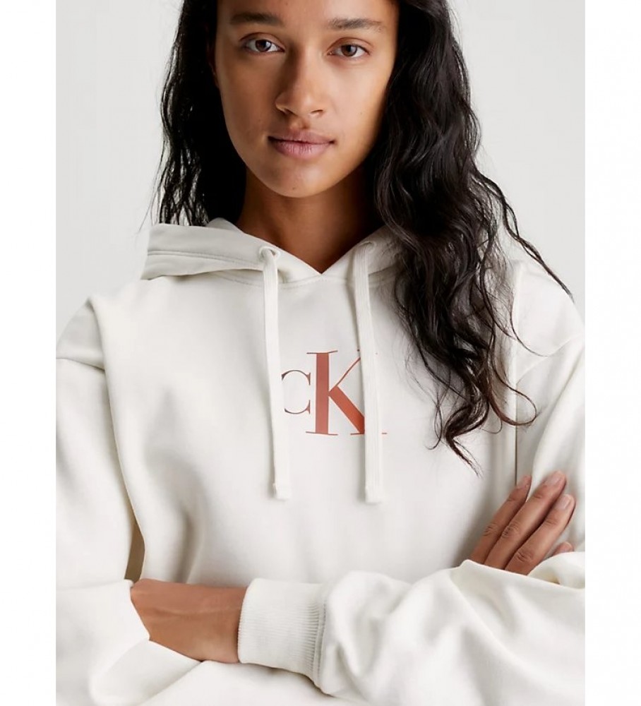 Moletom oversized com capuz Calvin Klein Jeans e logo branco degradê