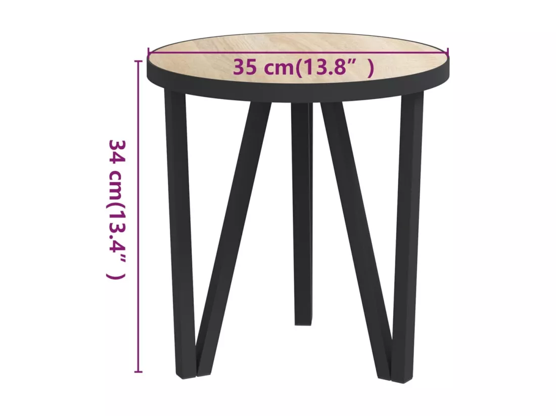Table à thé Chêne Sonoma Ø35 cm MDF