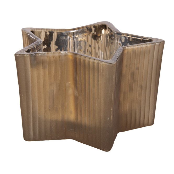 Teelichthalter Stern braun - ca. 11 x 6,5 cm