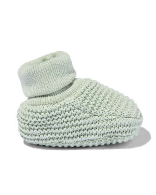 chaussons nouveau-né en maille bleu