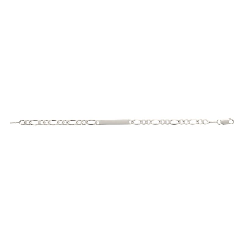 Gourmette Homme - Argent 925 - Cheval alternée 1+2 - Largeur : 4 mm - Longueur : 18 cm