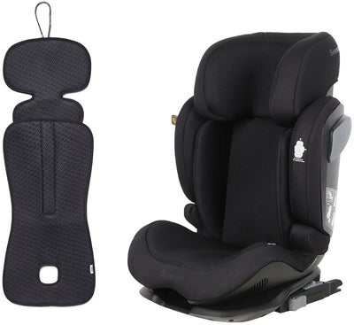 Beemoo Recline i-Size Beltestol inkl. Ventilerende Pute, Black Mesh/Antracit