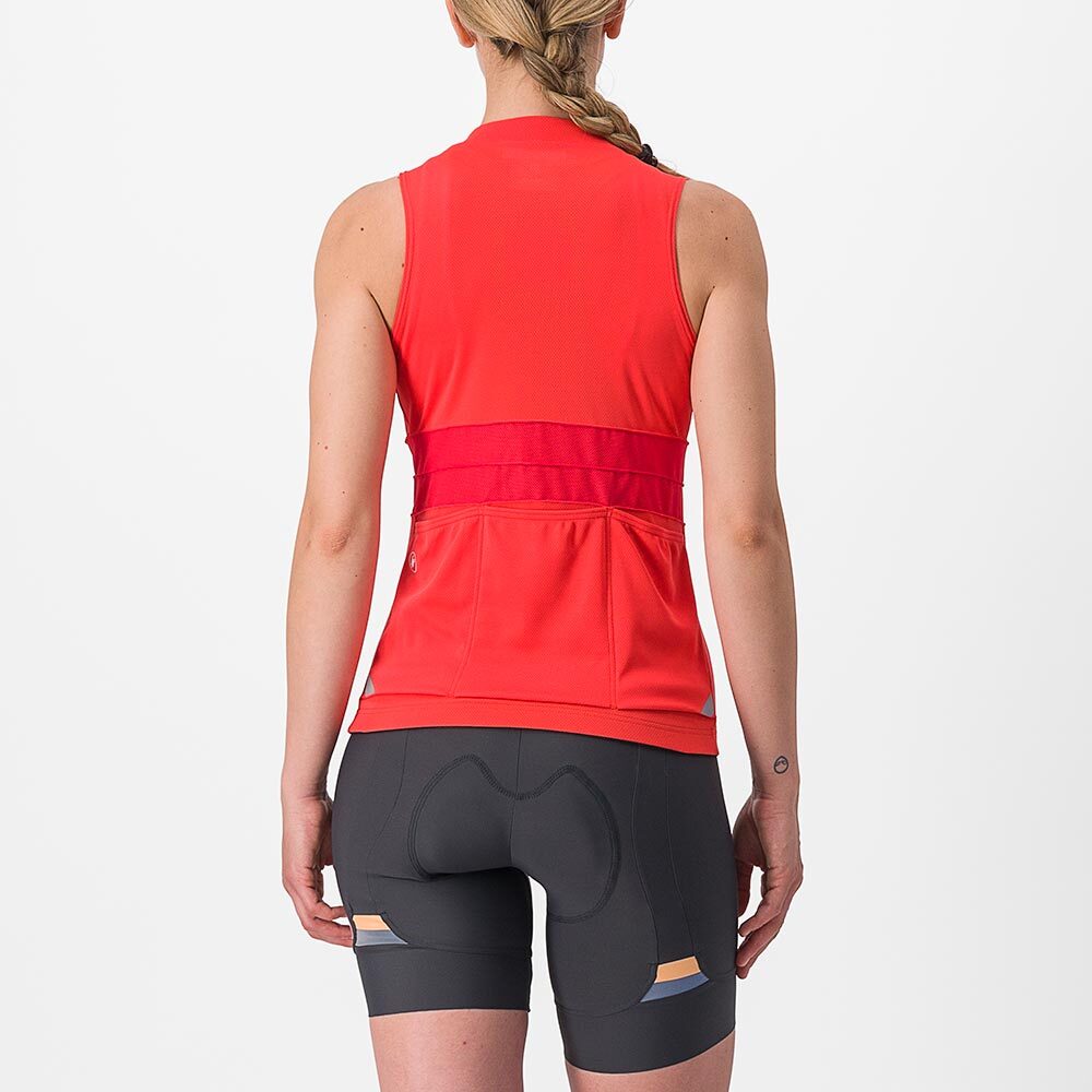 Castelli Anima 4 Fietsshirt Zonder Mouwen Roze/Oranje Dames