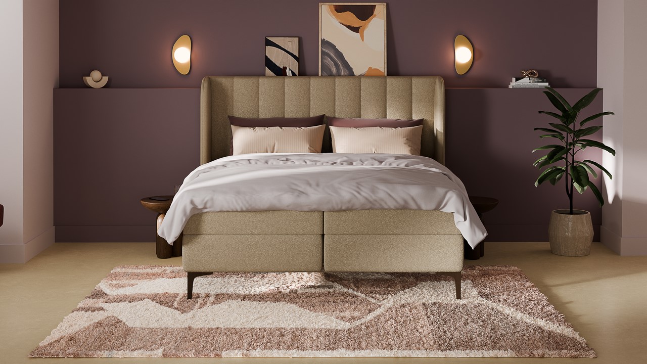 Boxspring Ivory - Soft teddy beige