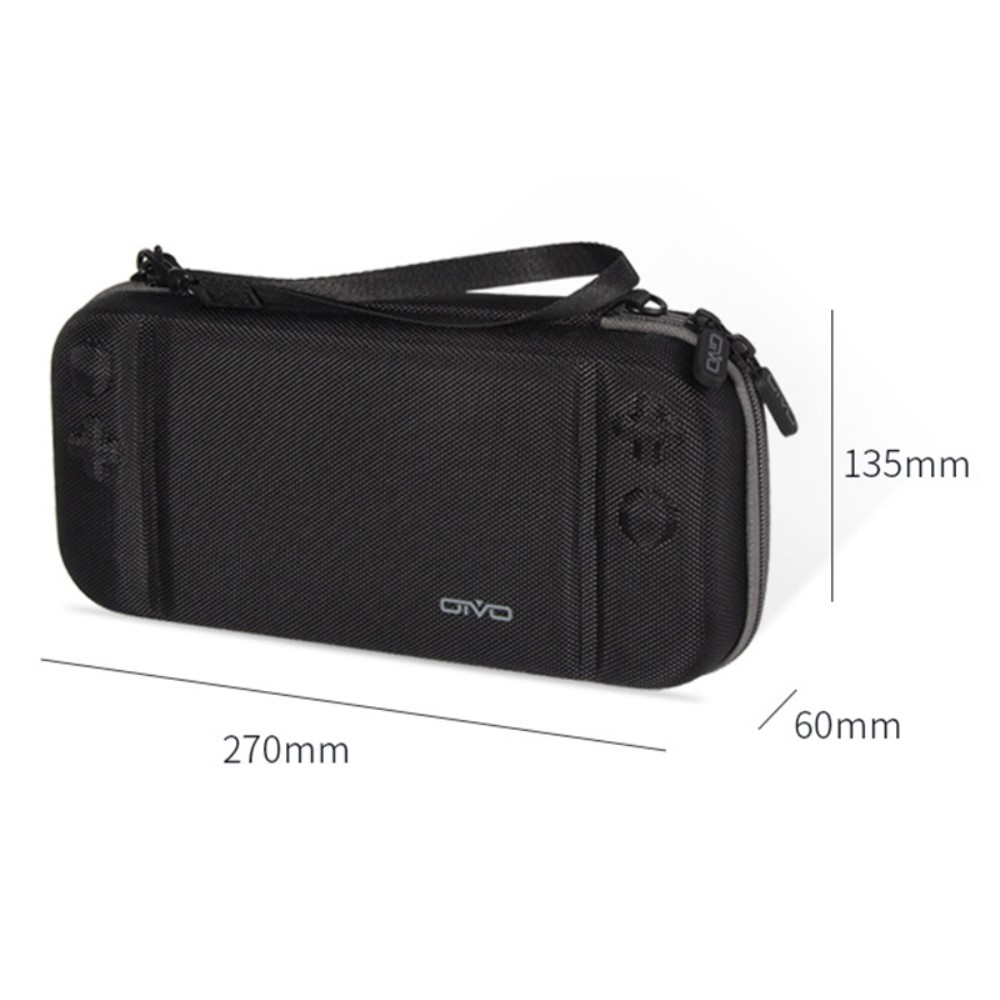 Reise Box Schutztasche Hartschale mit Handschlaufe für Nintendo Switch OLED - Schwarz