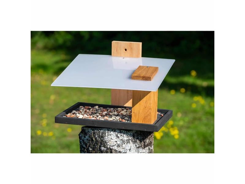 dobar Design-Vogelfutterhaus Futura I, 35 x 24 x 22 cm, Hol Futterstation für Wildvögel