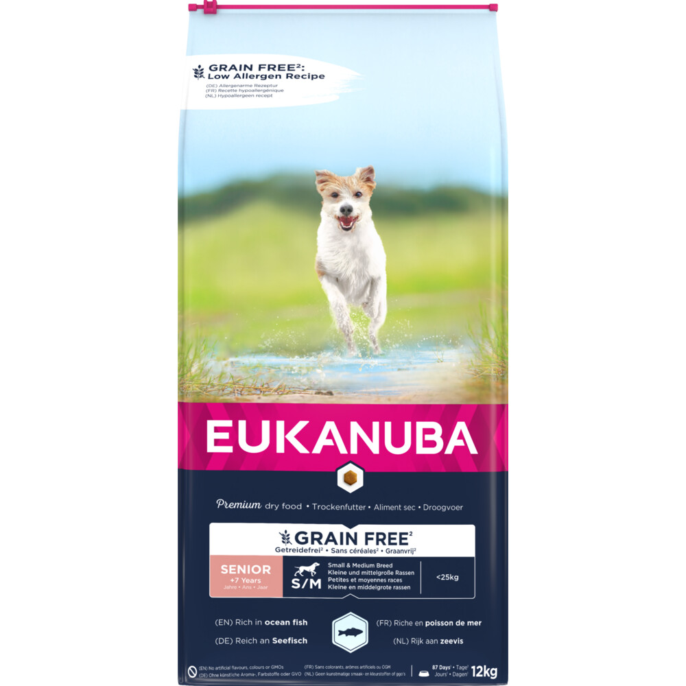 Eukanuba Hondenvoer Senior Small/Medium Graanvrij Zeevis12 kg