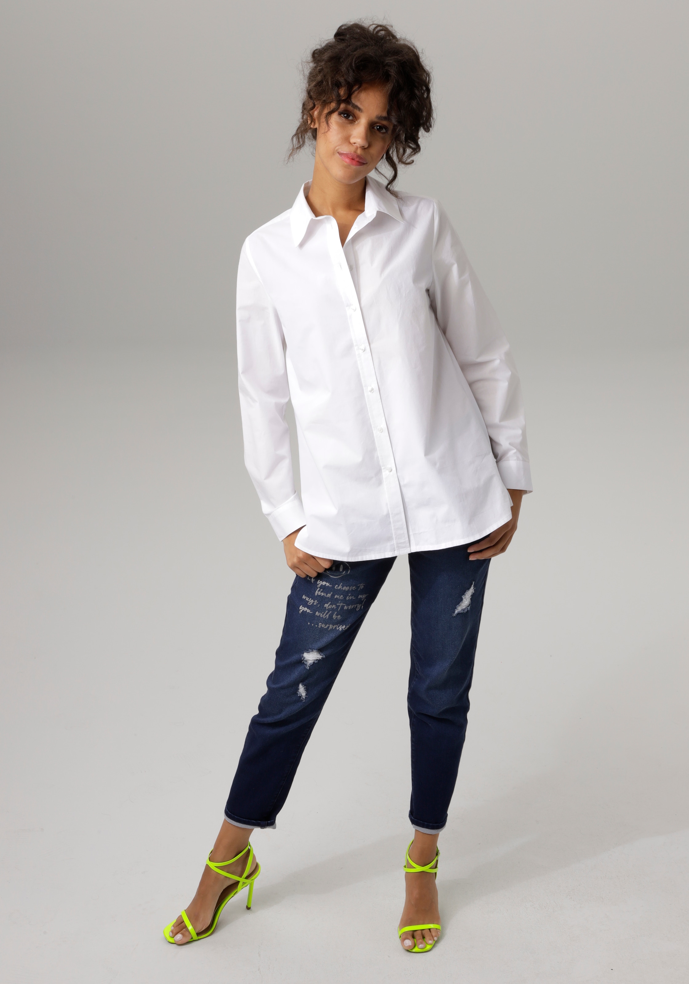 Aniston CASUAL Longbluse , mit kurzen Seitenschlitzen