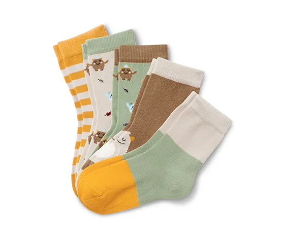 5 Paar Socken, grün