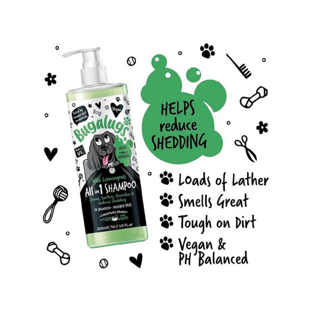 Bugalugs Wild Lemongrass – Erfrischendes Hundeshampoo mit Zitrusduft