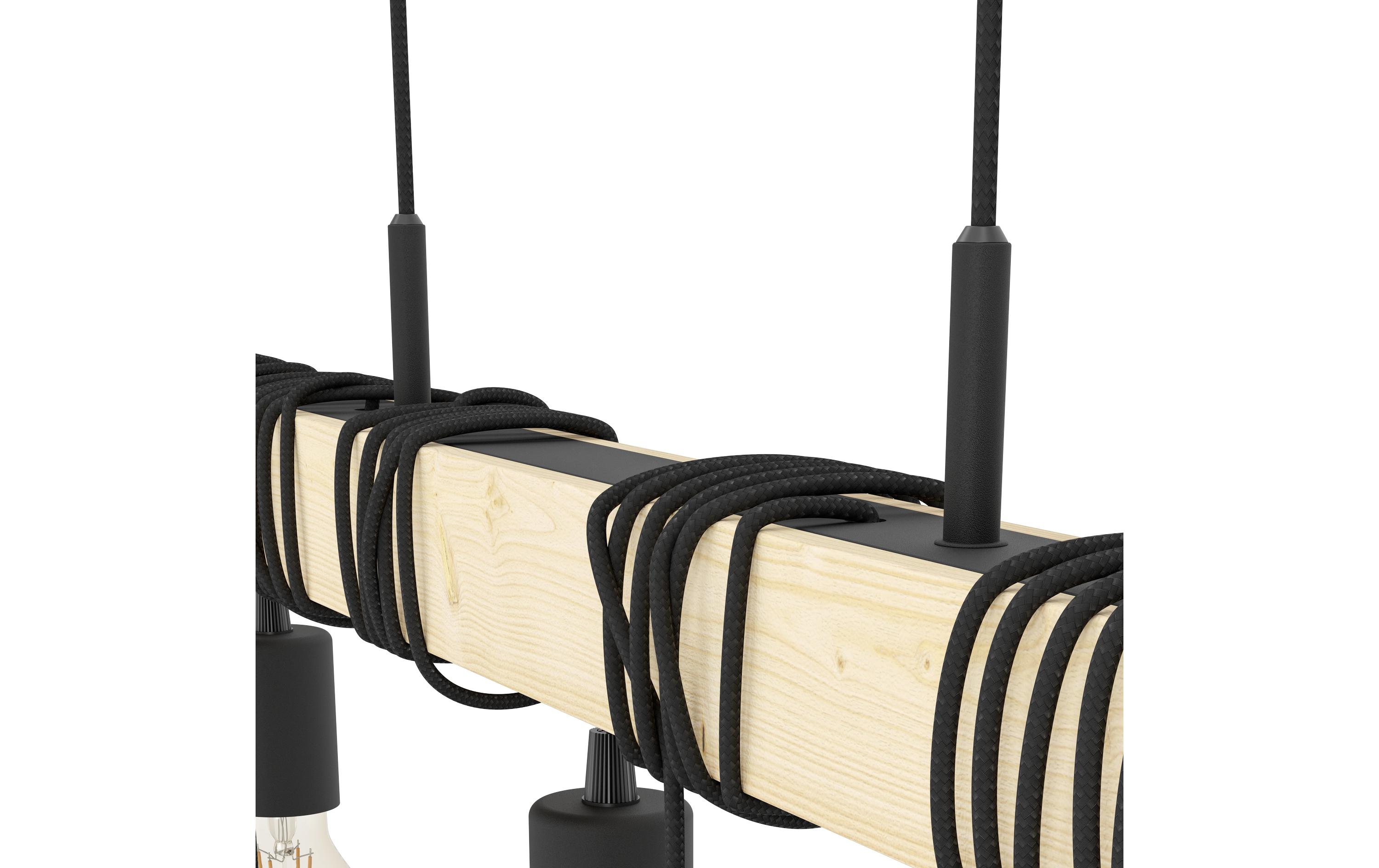 Pendelleuchte TOWNSHEND schwarz, braun exkl. E27 6x60WHängeleuchte