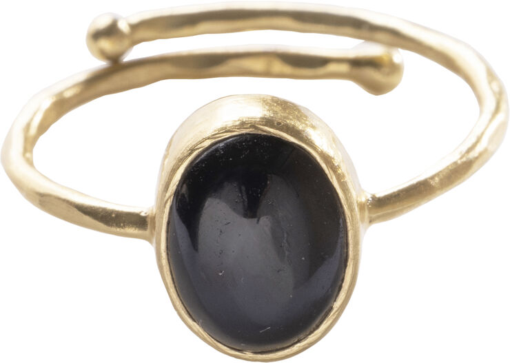 A Beautiful Story Visionary Black Onyx Ring GP Gold