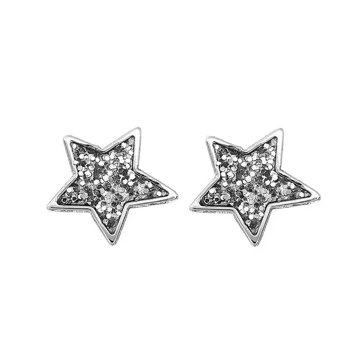 Boucles d'oreilles Brillaxis étoile pailletée laquée