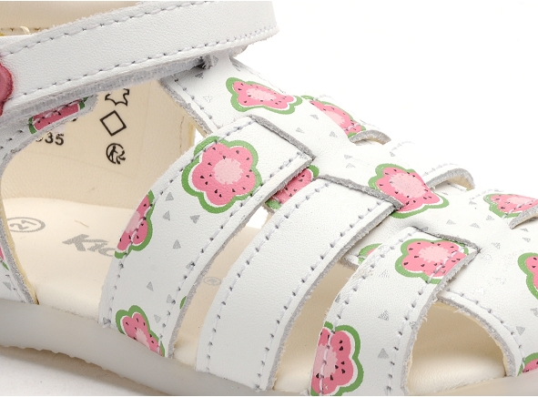 Kickers nu pieds bebe bigflo blanc