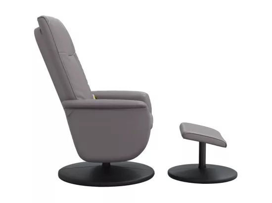 Fauteuil inclinable massant avec repose-pied gris similicuir