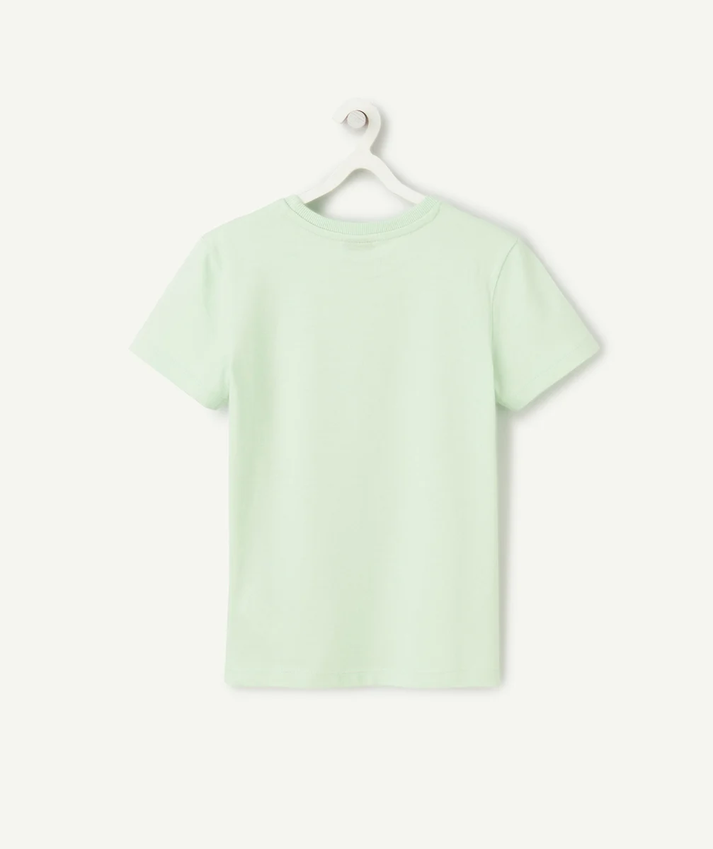 t-shirt manches courtes garçon en coton bio vert thème aloha