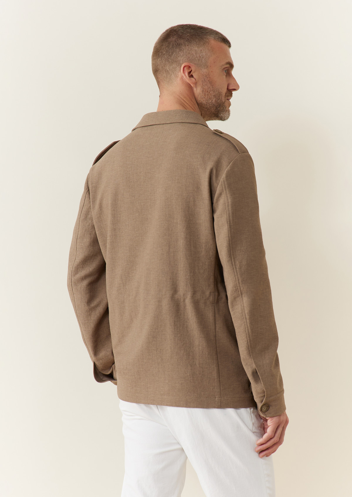 Veste saharienne Kurma en polyester recyclé uni taupe