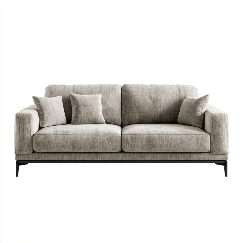 2-Sitzer-Sofa Leinenstoff 150x85x75 cm - Hellgrau - Moderner Stil