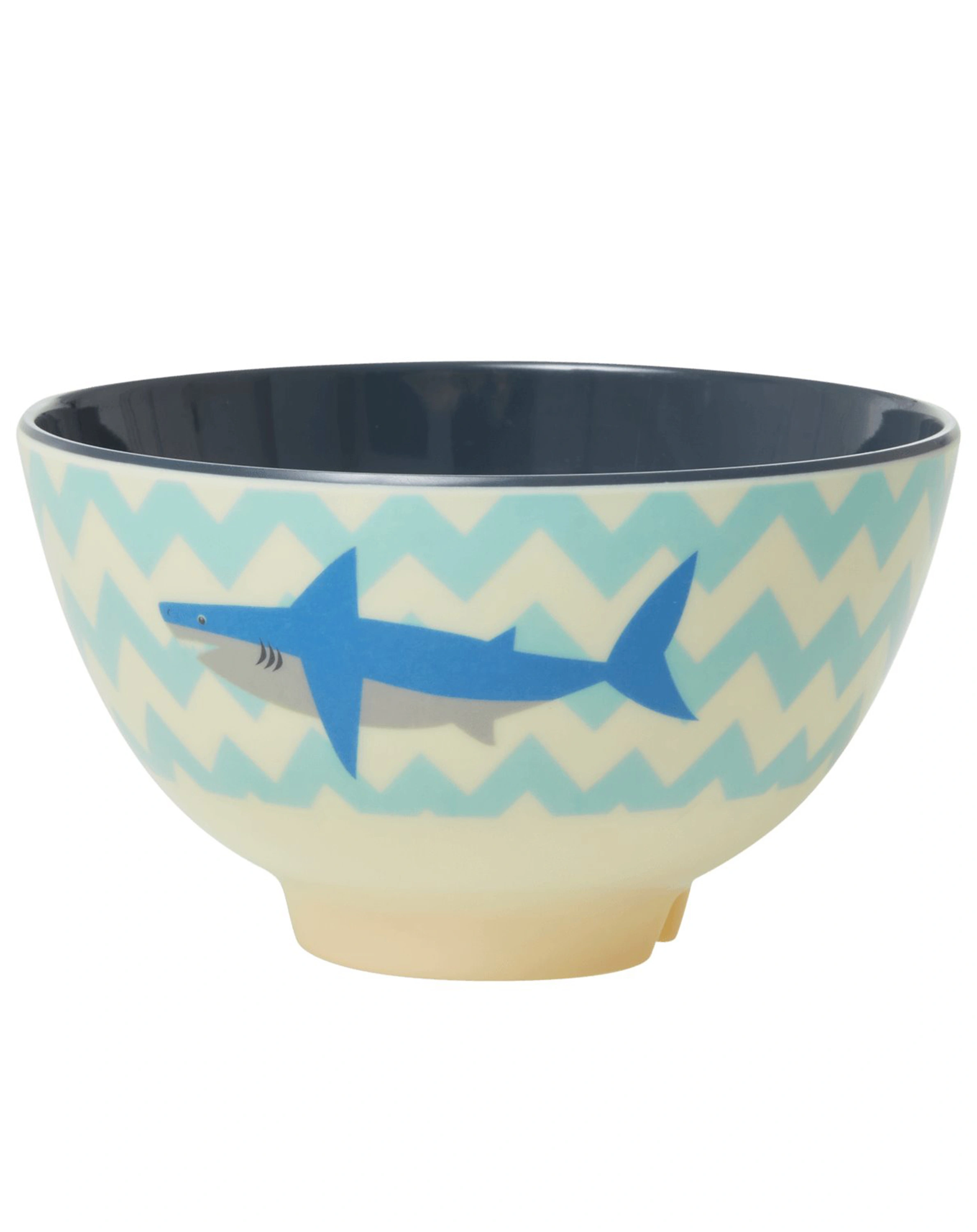 Melamin-Schüssel SHARK PRINT small in blau