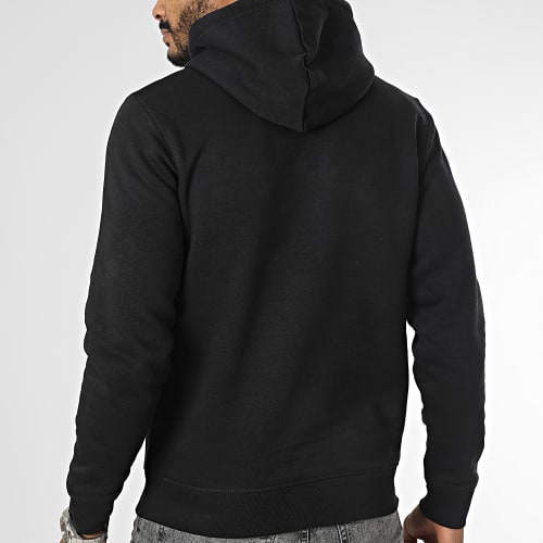 Sweat Capuche Logo Noir Orange