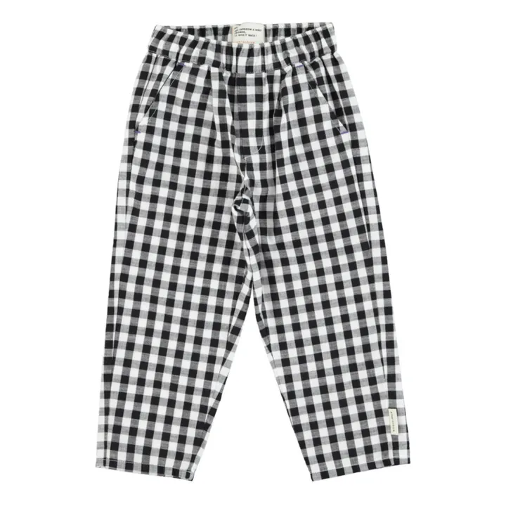 Piupiuchick Pantalon Vichy Coton Bio | Noir