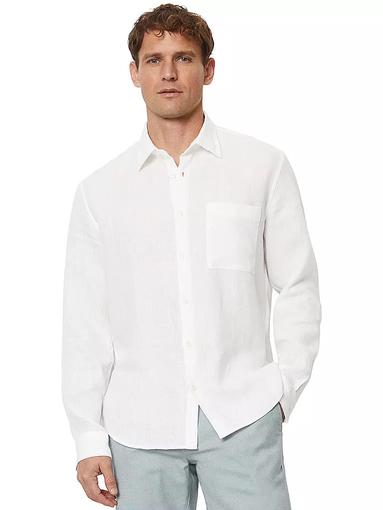 MARC O'POLO Leinenhemd  weiss