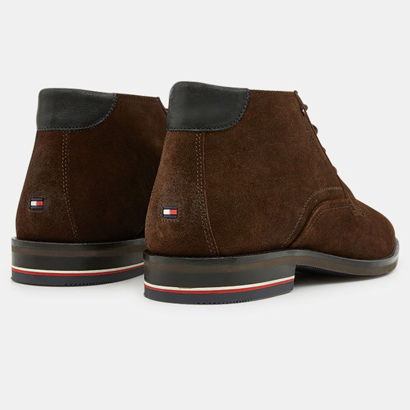 Tommy Hilfiger Desert boots en Velours de Cuir Signature marron