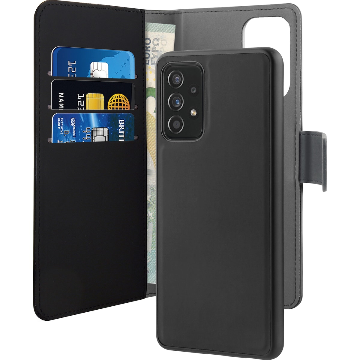 Puro 2-i-1 lommebokdeksel til Samsung Galaxy A72 (sort)