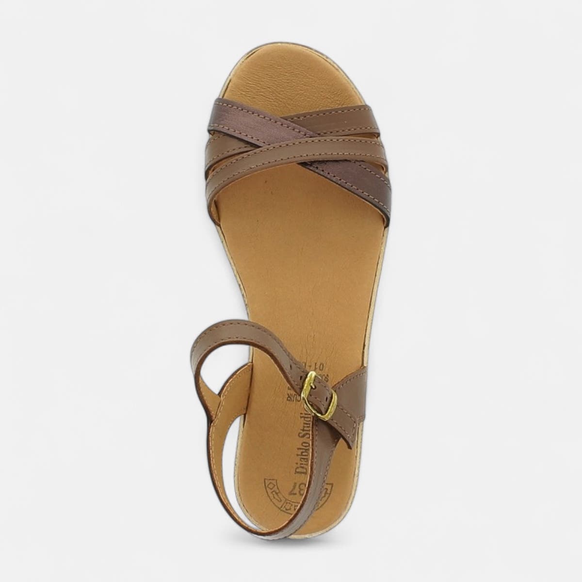 Sandales Femme en cuir marron