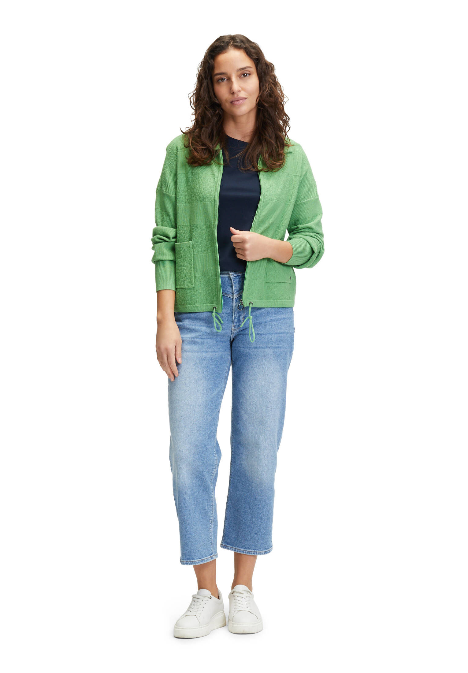 Betty & Co| Damen Strick-Cardigan mit Reißverschluss