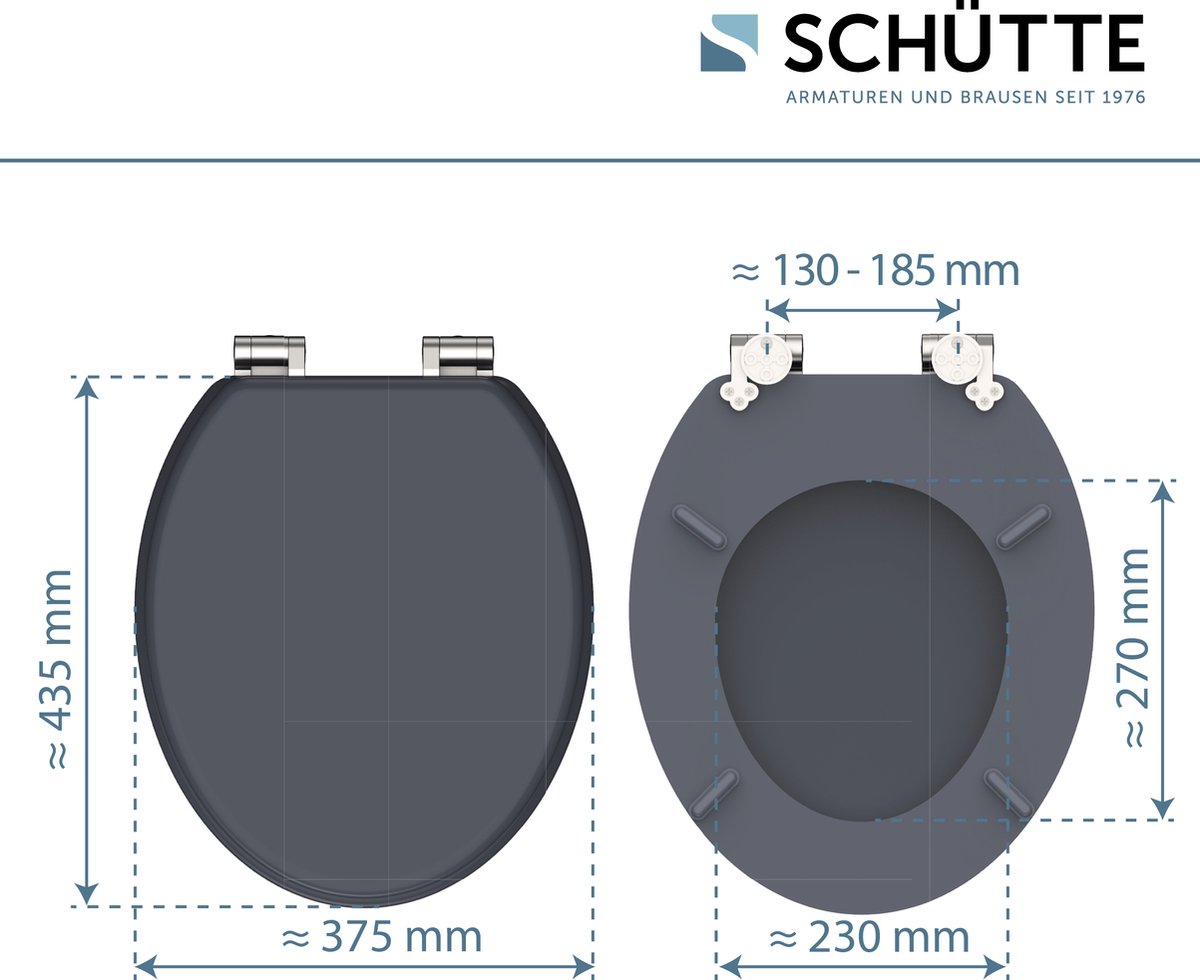 Schutte Alfie softclose toiletzitting antraciet