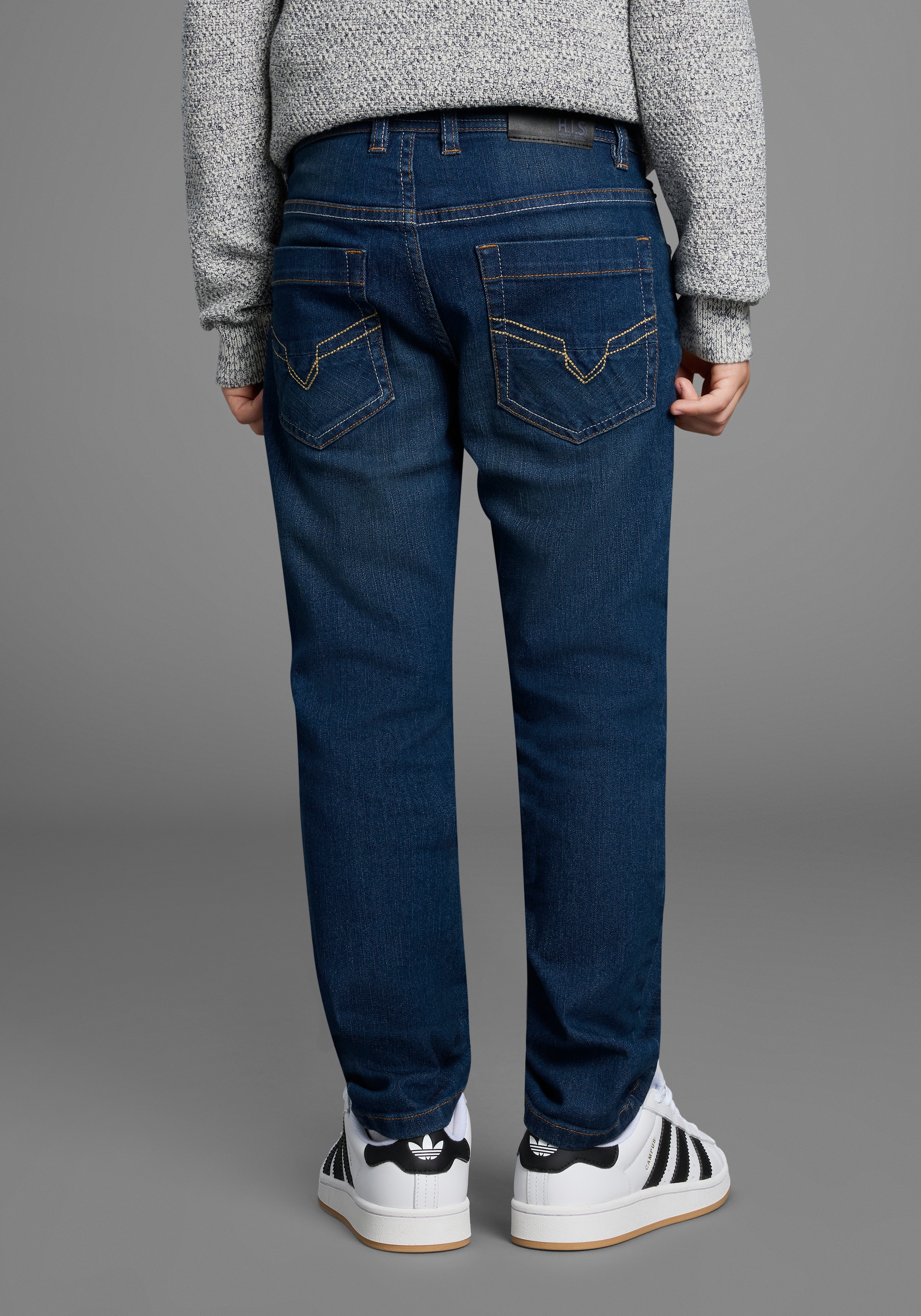 H.I.S Relax-fit-Jeans »Stretchjeans in gerader Form«, NEU: H.I.S für TEENS! Gerade Jeans in authentischer Waschung