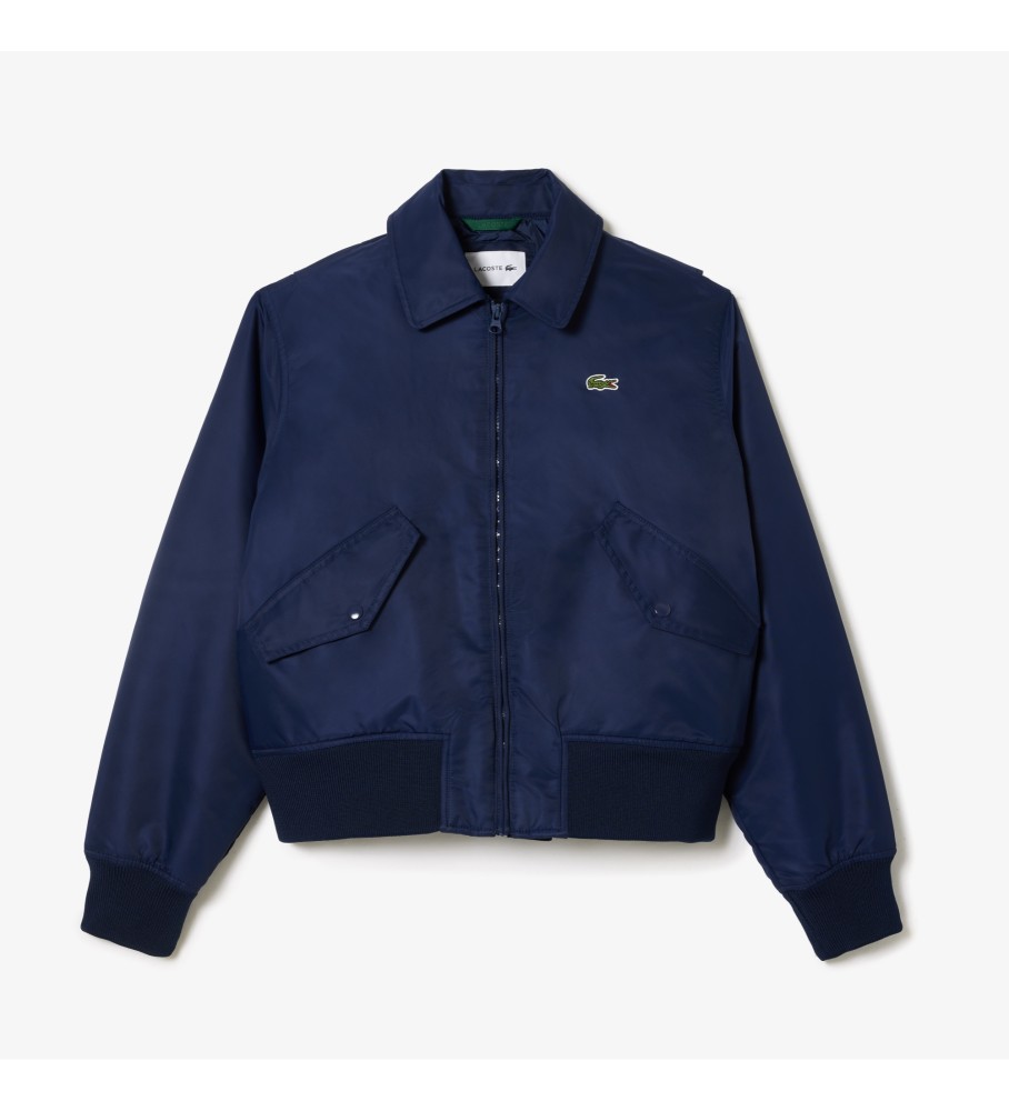 Jaqueta bomber oversized azul marinho da Lacoste