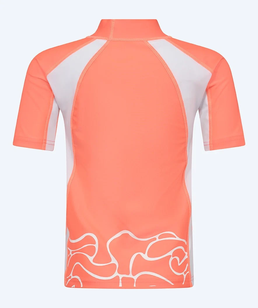 Watery UV-trøje til børn - Chilton Kortærmet Rashguard - Lyserød/hvid