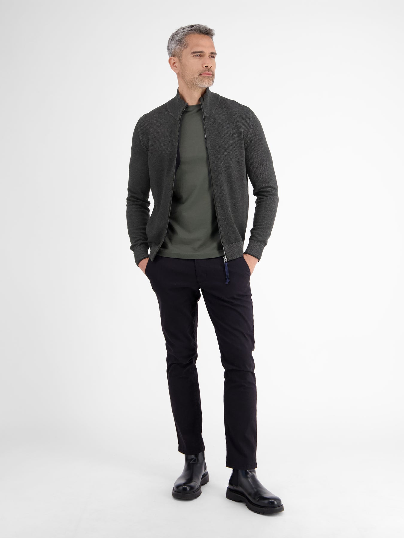 Melange-Strickjacke für Herren