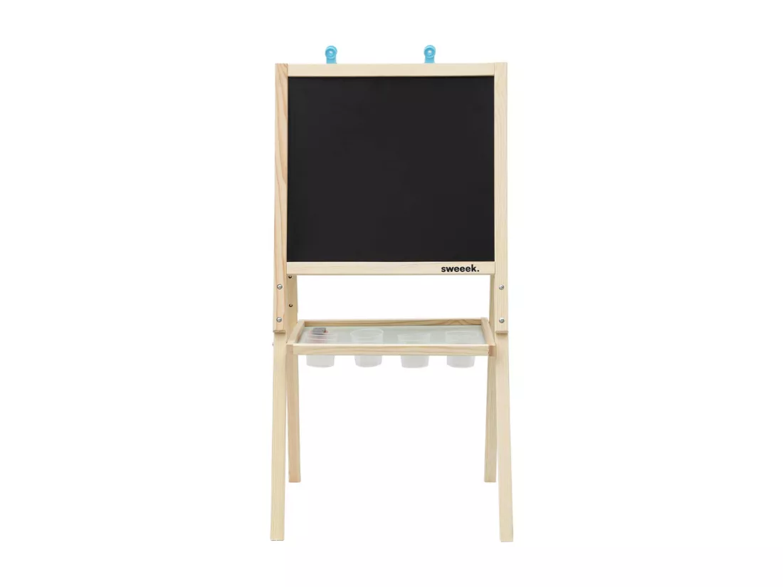 Tableau double face en bois pour enfant. craie et tableau blanc avec accessoires fournis