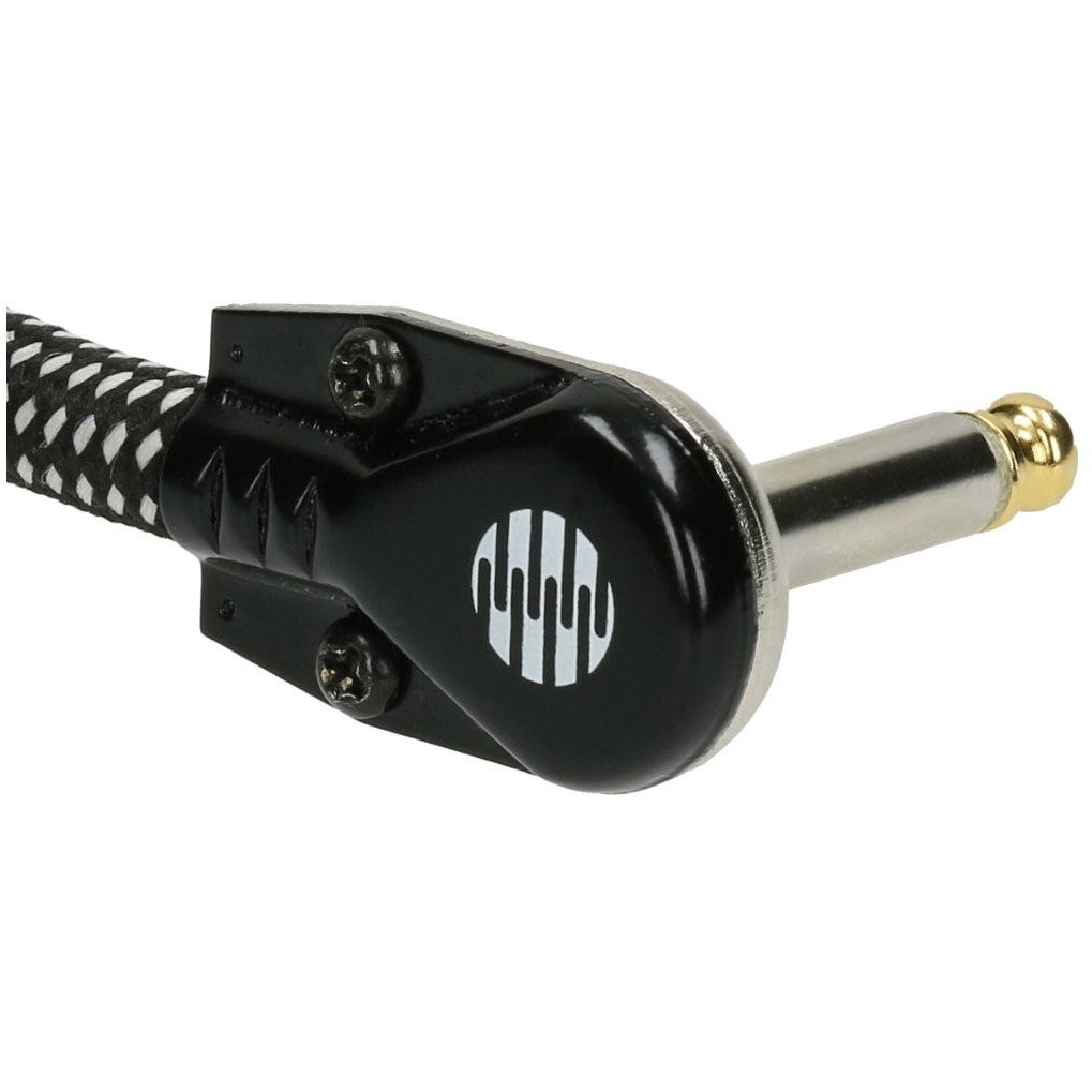 Klotz VINPAN0030 Vintage gitaar patchkabels 0.30 m zwart/wit haaks