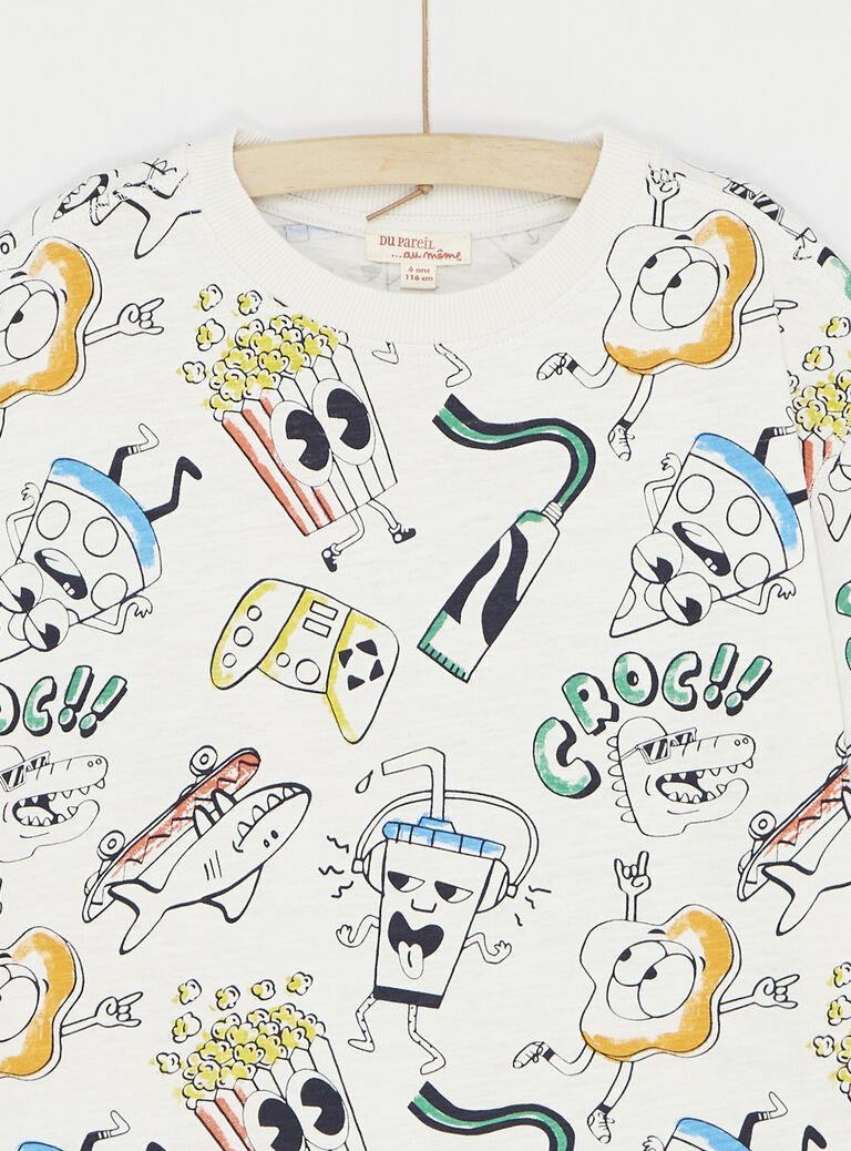 T-shirt écru à imprimé pour garçon