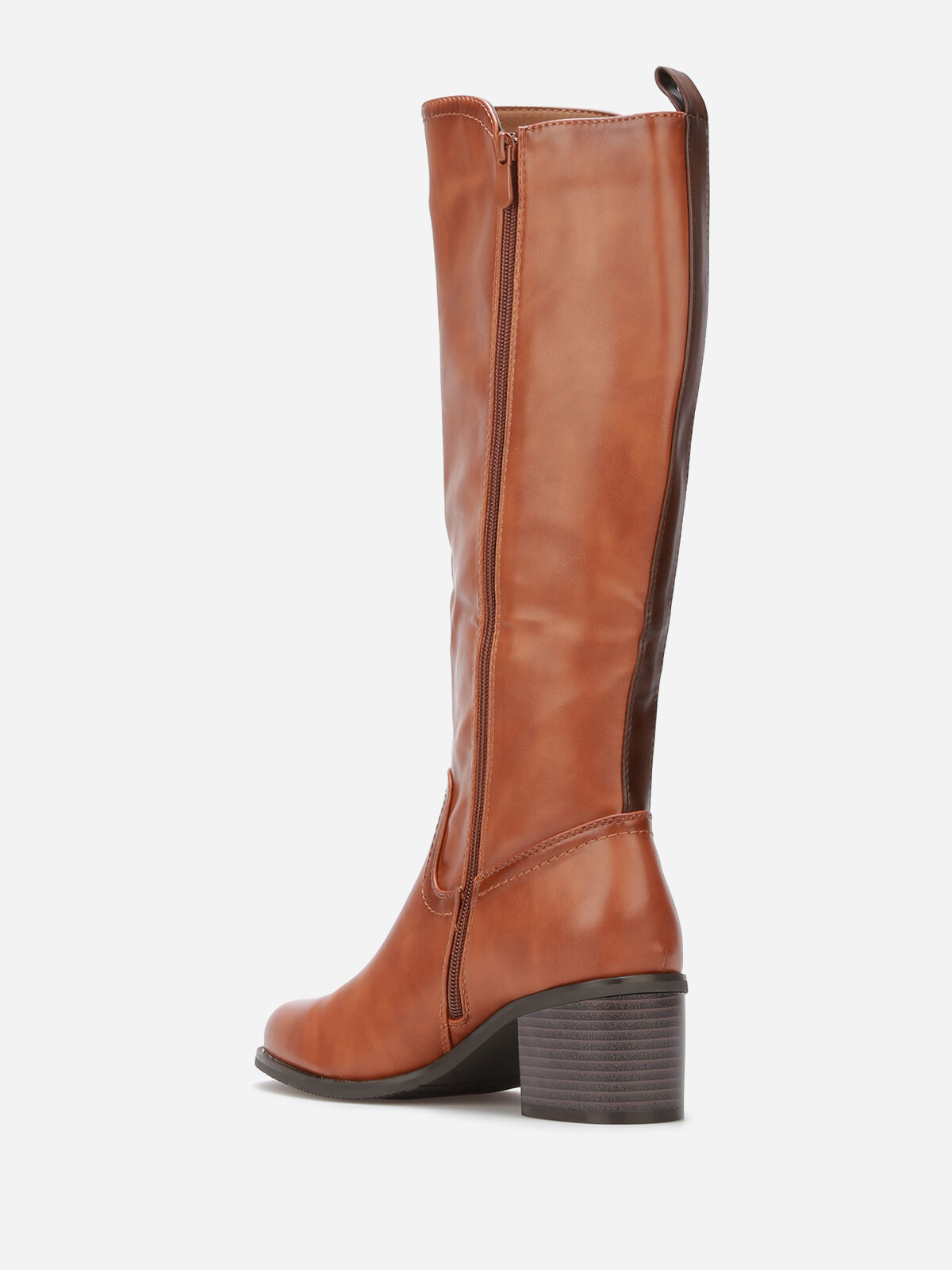 Bottes cavalières à empiècement élastique- Camel