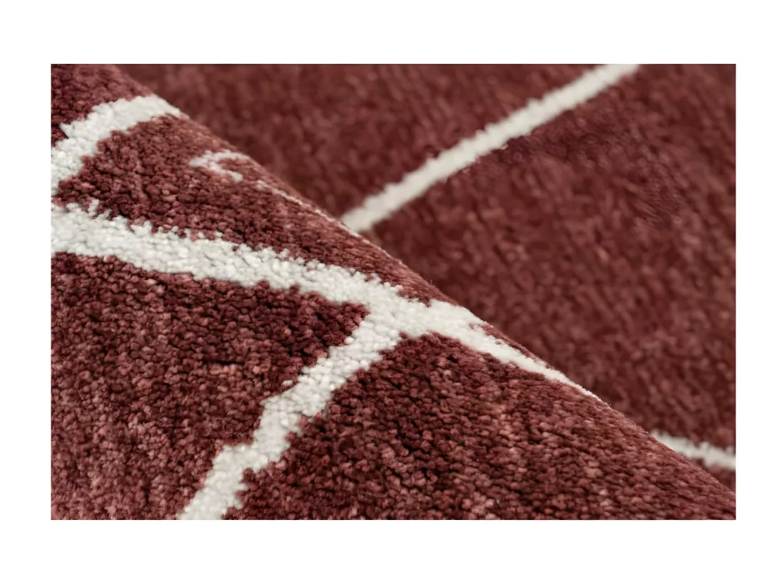 Tapis 150x80cm, design A205R coloris terracotta - Confort et élégance pour votre intérieur