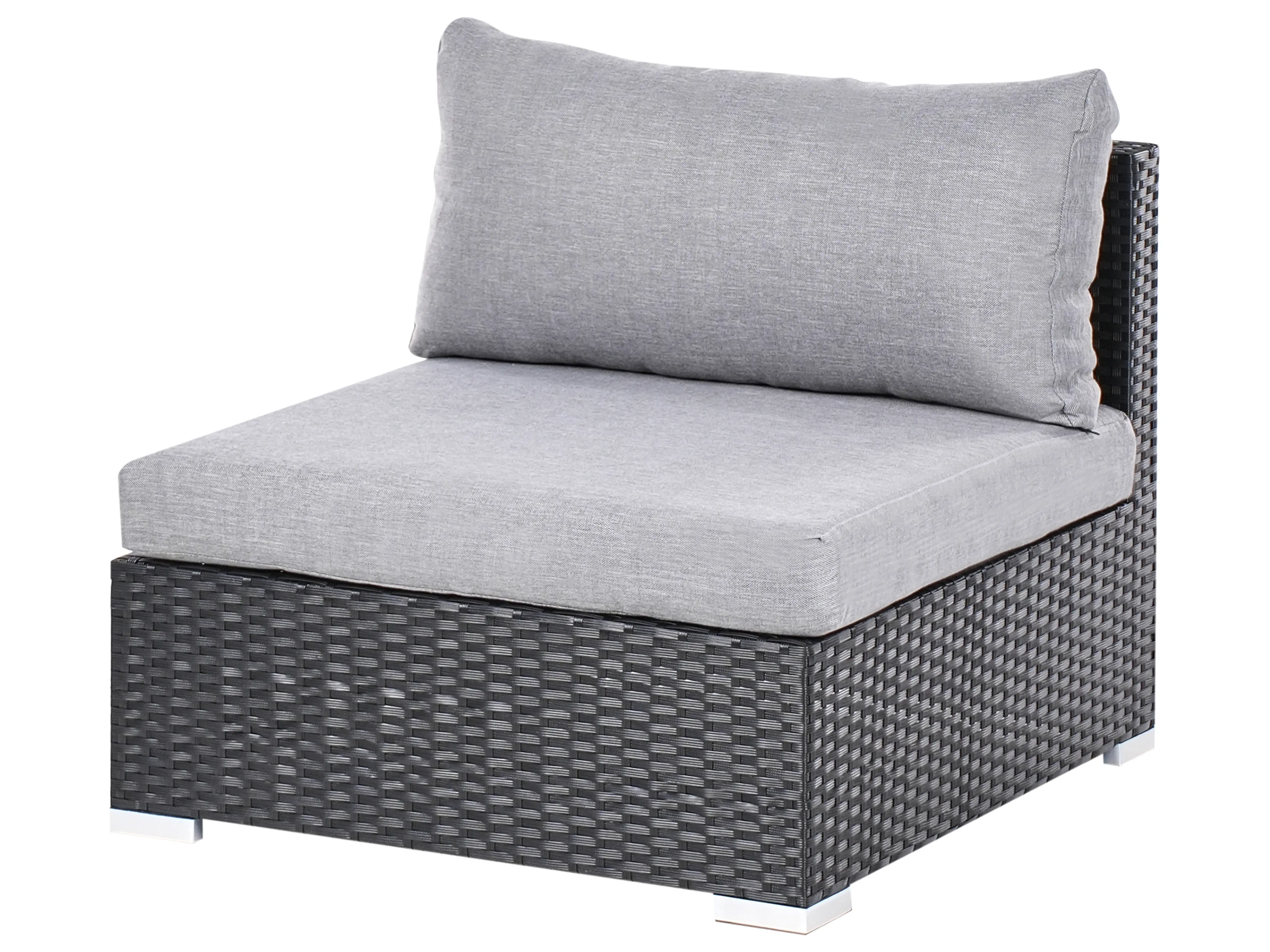 Tuin hoekloungeset met tafel 4-zits SANO rechtszijdig PE rotan Zwart