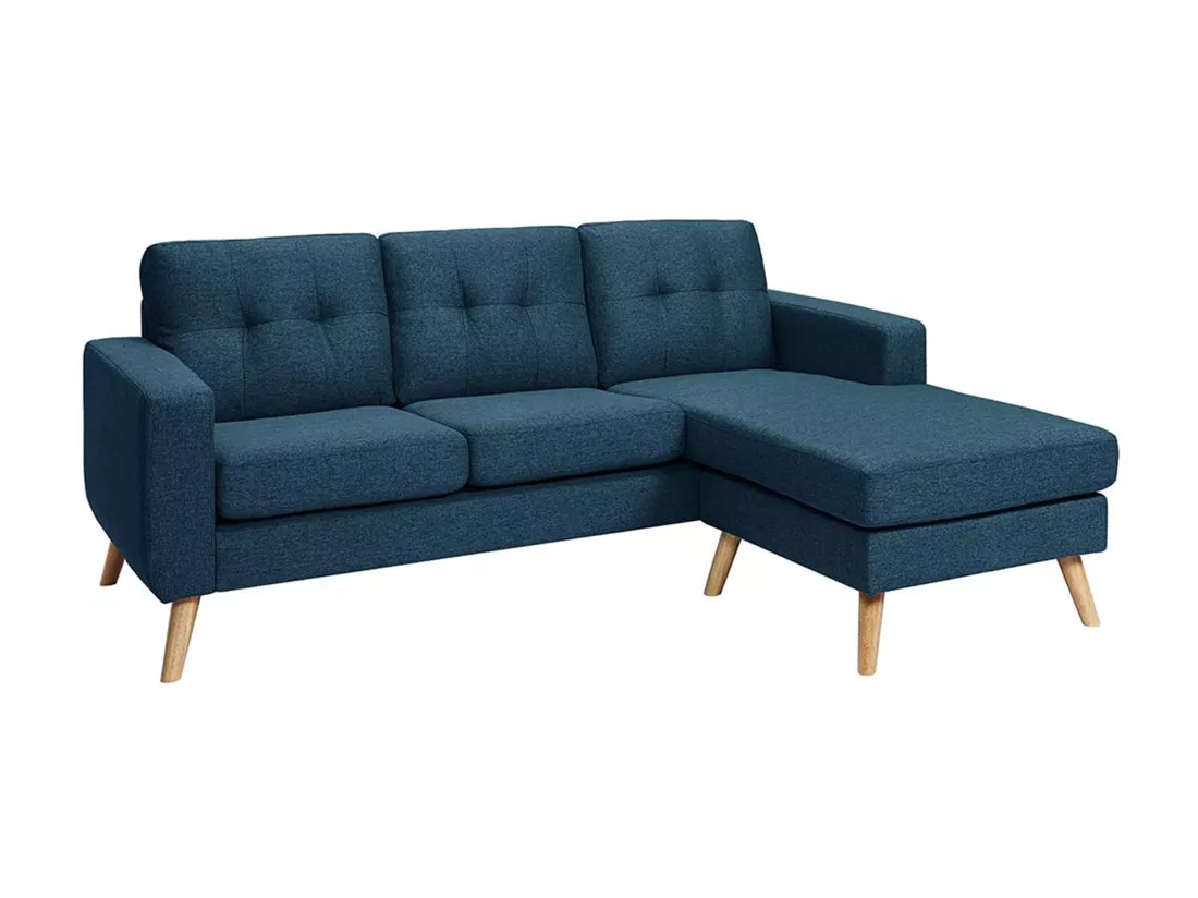 Canapé d'angle réversible en tissu bleu foncé BARTOLOME