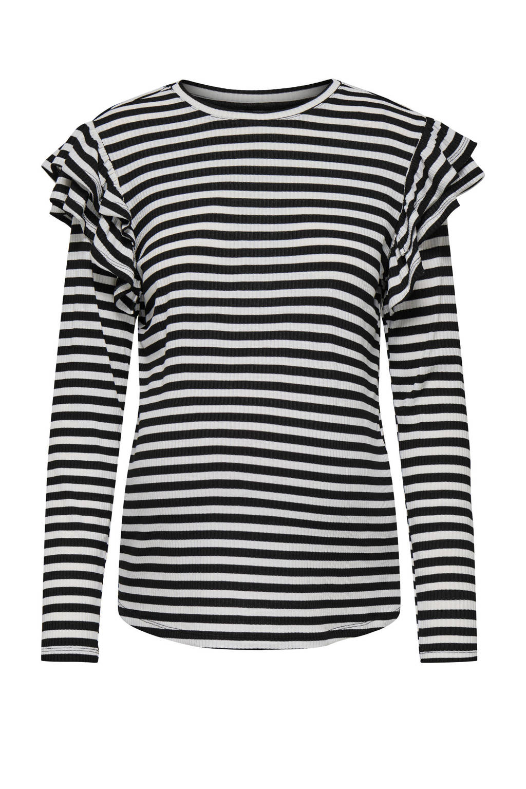 ONLY MATERNITY gestreepte zwangerschapslongsleeve OLMEVIE zwart/wit