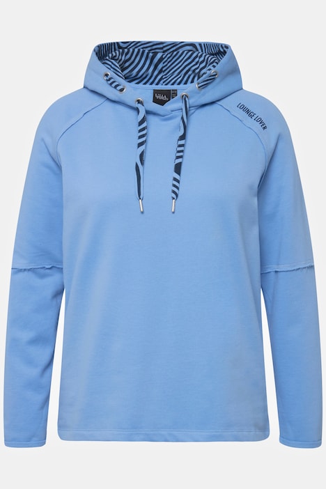 Loungewear-Hoodie, Kapuze, Rollkanten, Langarm