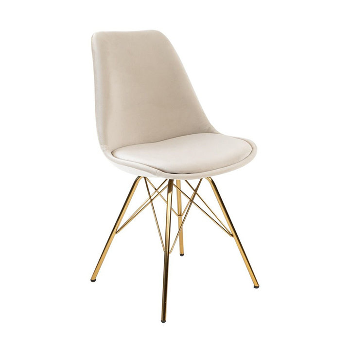 Kick collection - Stoel Velvet Champagne - Goud frame